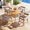 Costway Patio Chairs Set of 4 Outdoor Acacia Wood Dining Chairs with Cushions for Garden